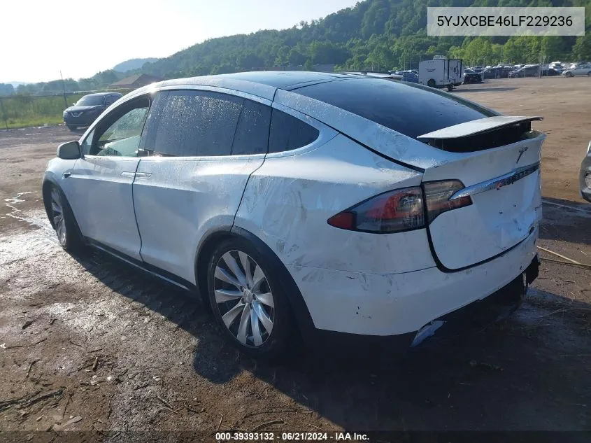 2020 Tesla Model X Performance Dual Motor All-Wheel Drive VIN: 5YJXCBE46LF229236 Lot: 39393132