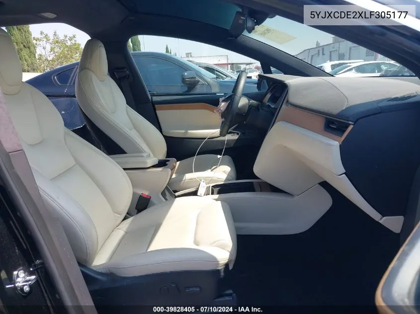 2020 Tesla Model X Long Range Dual Motor All-Wheel Drive/Long Range Plus Dual Motor All-Wheel Drive VIN: 5YJXCDE2XLF305177 Lot: 39828405