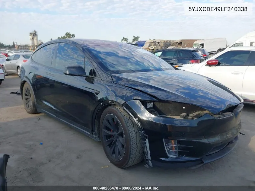 2020 Tesla Model X Performance Dual Motor All-Wheel Drive VIN: 5YJXCDE49LF240338 Lot: 40255470