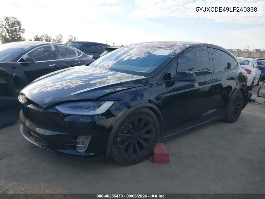 2020 Tesla Model X Performance Dual Motor All-Wheel Drive VIN: 5YJXCDE49LF240338 Lot: 40255470