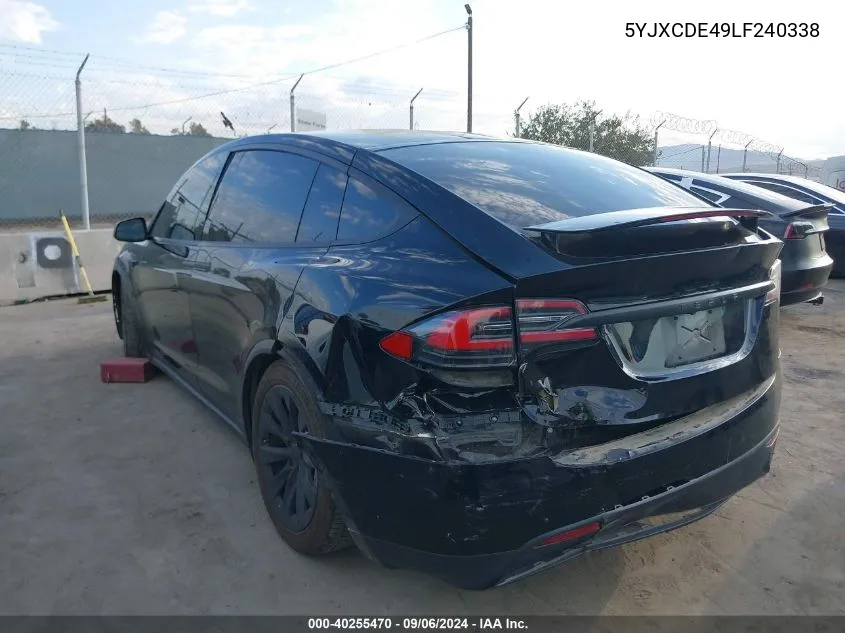 2020 Tesla Model X Performance Dual Motor All-Wheel Drive VIN: 5YJXCDE49LF240338 Lot: 40255470