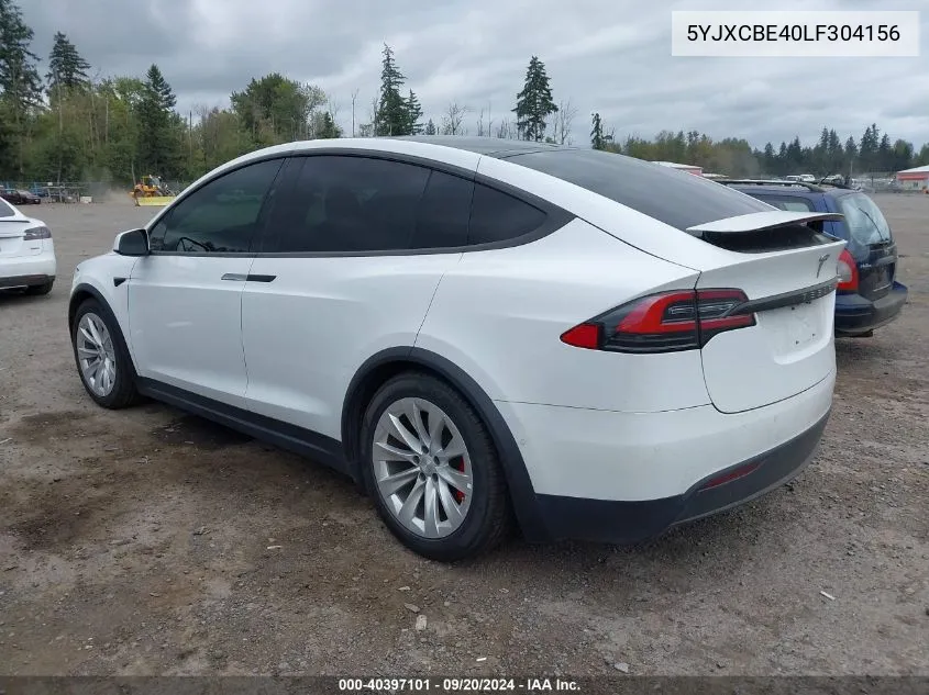 2020 Tesla Model X Performance Dual Motor All-Wheel Drive VIN: 5YJXCBE40LF304156 Lot: 40397101