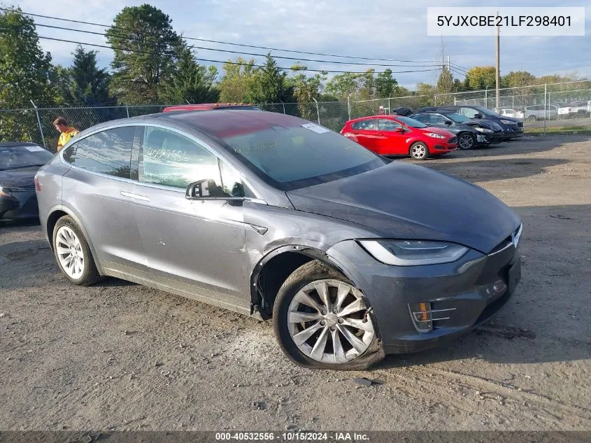 2020 Tesla Model X Long Range Dual Motor All-Wheel Drive/Long Range Plus Dual Motor All-Wheel Drive VIN: 5YJXCBE21LF298401 Lot: 40532556