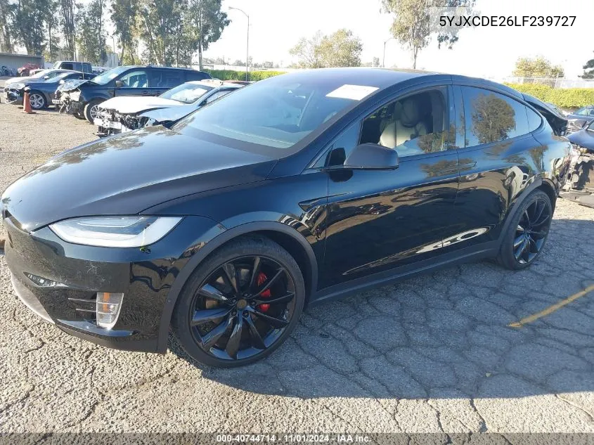 2020 Tesla Model X Long Range Dual Motor All-Wheel Drive/Long Range Plus Dual Motor All-Wheel Drive VIN: 5YJXCDE26LF239727 Lot: 40744714