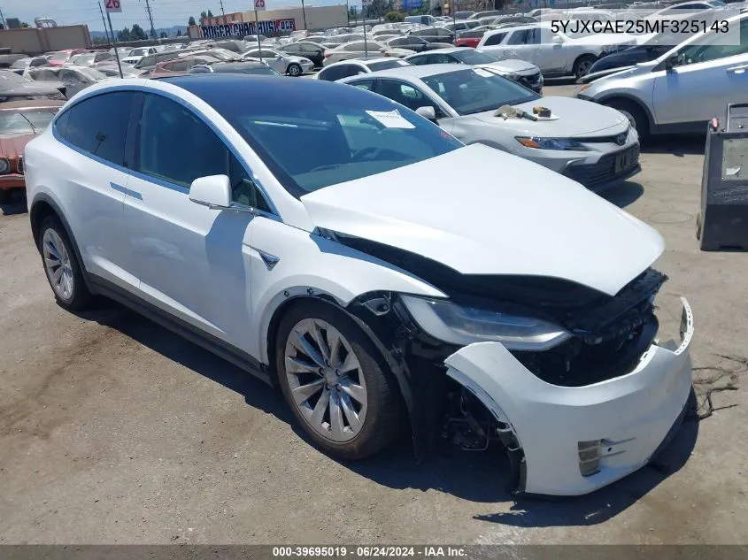 2021 Tesla Model X Long Range Dual Motor All-Wheel Drive/Long Range Plus Dual Motor All-Wheel Drive VIN: 5YJXCAE25MF325143 Lot: 39695019