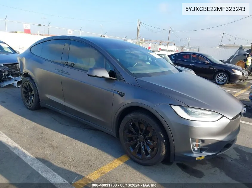 2021 Tesla Model X Long Range Dual Motor All-Wheel Drive/Long Range Plus Dual Motor All-Wheel Drive VIN: 5YJXCBE22MF323243 Lot: 40091788