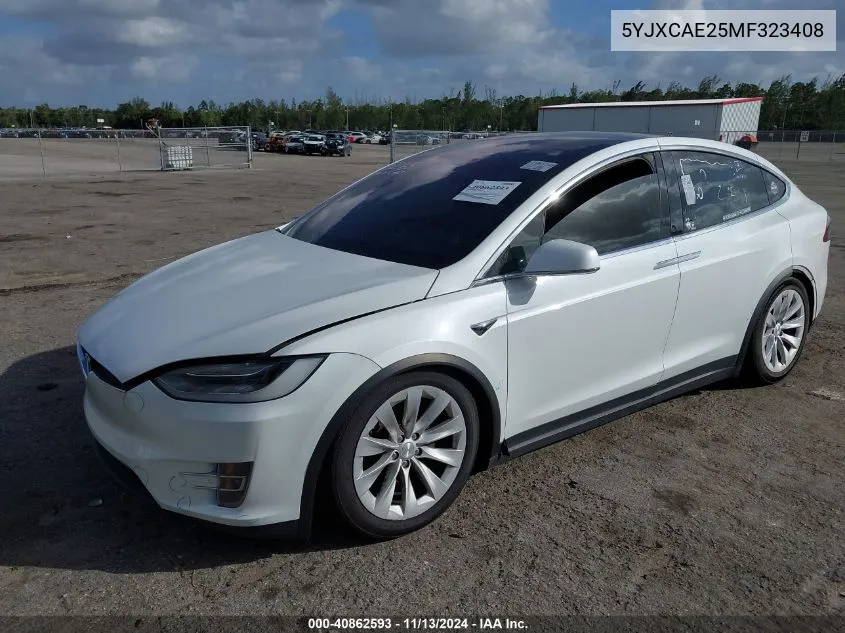 2021 Tesla Model X Long Range Dual Motor All-Wheel Drive/Long Range Plus Dual Motor All-Wheel Drive VIN: 5YJXCAE25MF323408 Lot: 40862593