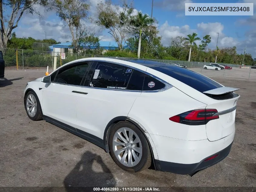 2021 Tesla Model X Long Range Dual Motor All-Wheel Drive/Long Range Plus Dual Motor All-Wheel Drive VIN: 5YJXCAE25MF323408 Lot: 40862593