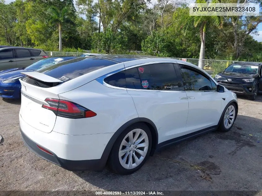 2021 Tesla Model X Long Range Dual Motor All-Wheel Drive/Long Range Plus Dual Motor All-Wheel Drive VIN: 5YJXCAE25MF323408 Lot: 40862593