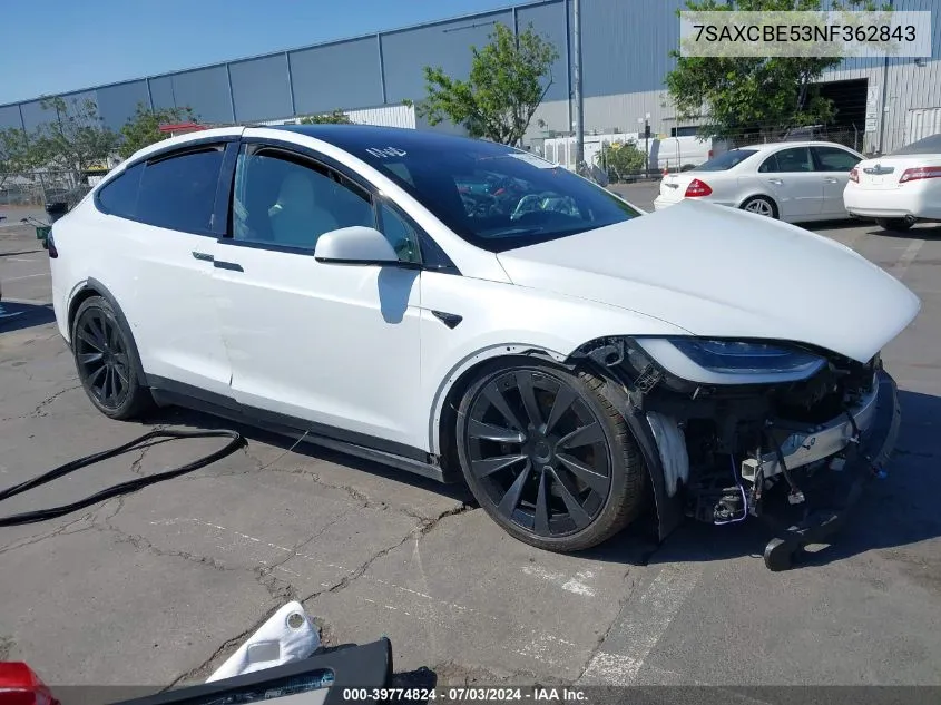 2022 Tesla Model X Dual Motor All-Wheel Drive VIN: 7SAXCBE53NF362843 Lot: 39774824