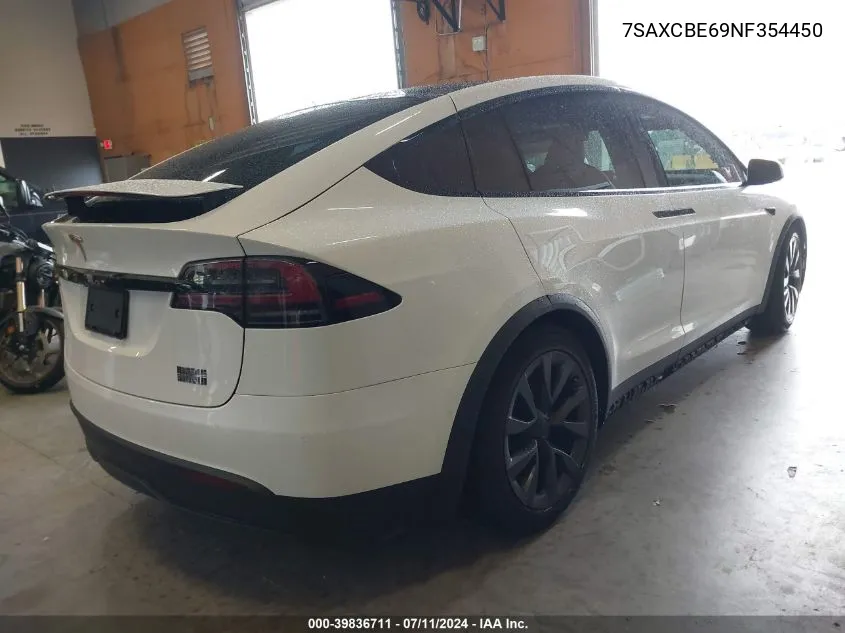 2022 Tesla Model X Plaid Tri Motor All-Wheel Drive VIN: 7SAXCBE69NF354450 Lot: 39836711