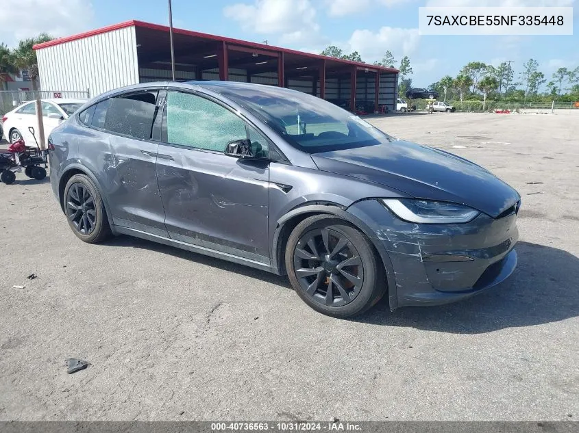 2022 Tesla Model X Dual Motor All-Wheel Drive VIN: 7SAXCBE55NF335448 Lot: 40736563