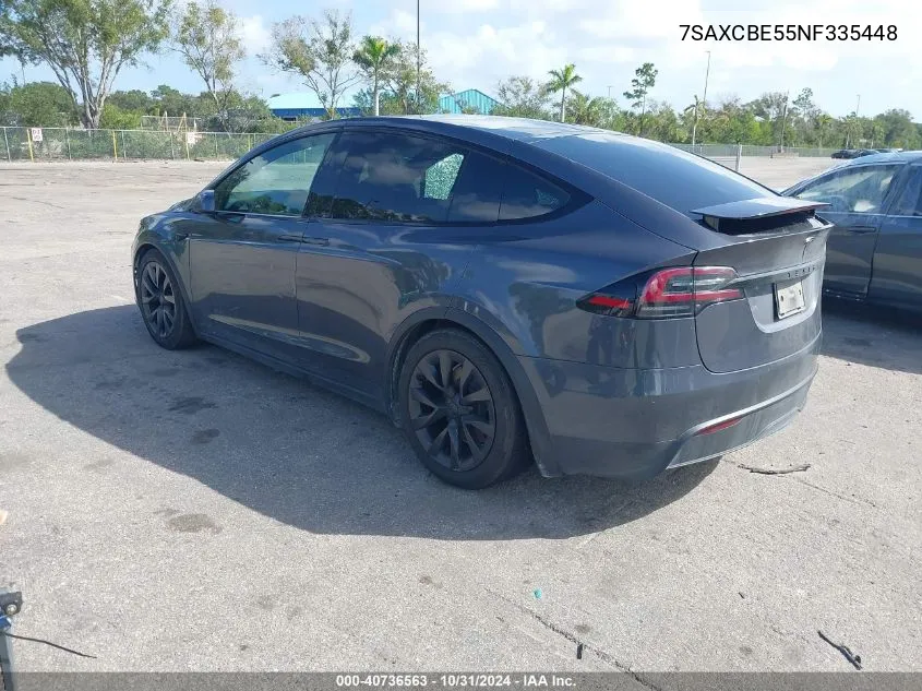 2022 Tesla Model X Dual Motor All-Wheel Drive VIN: 7SAXCBE55NF335448 Lot: 40736563