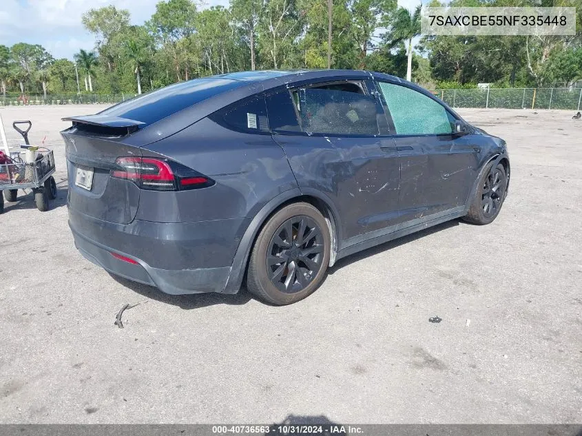 2022 Tesla Model X Dual Motor All-Wheel Drive VIN: 7SAXCBE55NF335448 Lot: 40736563