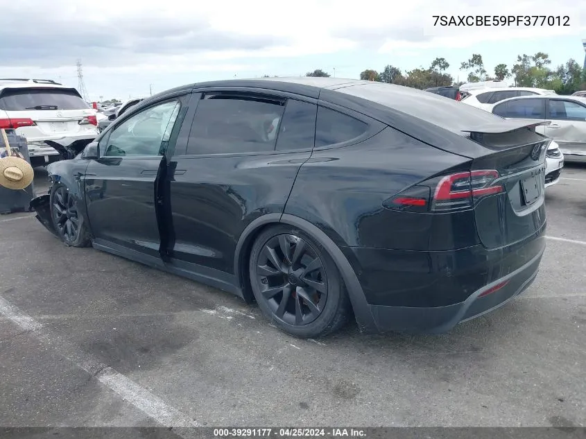 2023 Tesla Model X Dual Motor All-Wheel Drive/Standard Range VIN: 7SAXCBE59PF377012 Lot: 39291177