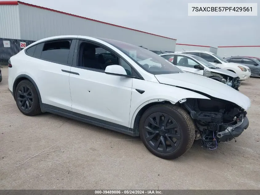 2023 Tesla Model X Dual Motor All-Wheel Drive/Standard Range VIN: 7SAXCBE57PF429561 Lot: 39489886