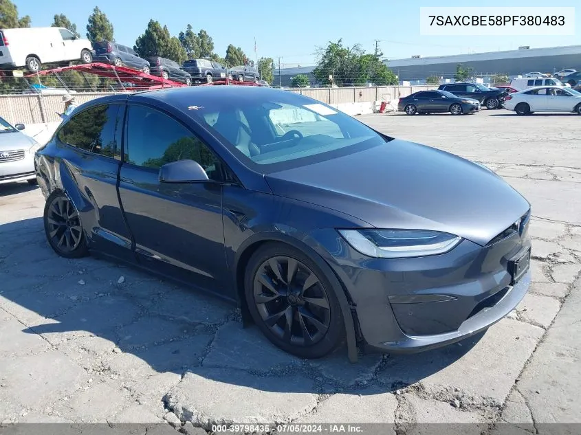 2023 Tesla Model X Dual Motor All-Wheel Drive/Standard Range VIN: 7SAXCBE58PF380483 Lot: 39798435