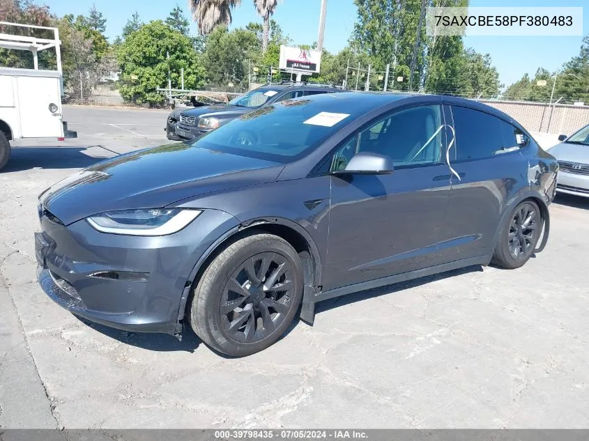 2023 Tesla Model X Dual Motor All-Wheel Drive/Standard Range VIN: 7SAXCBE58PF380483 Lot: 39798435