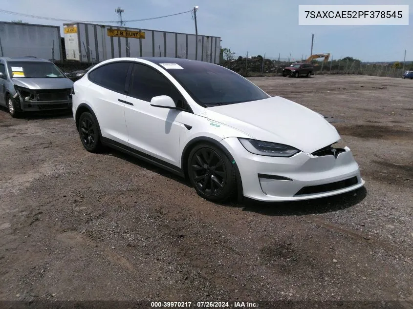 2023 Tesla Model X Dual Motor All-Wheel Drive/Standard Range VIN: 7SAXCAE52PF378545 Lot: 39970217