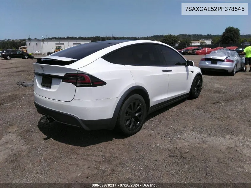 2023 Tesla Model X Dual Motor All-Wheel Drive/Standard Range VIN: 7SAXCAE52PF378545 Lot: 39970217