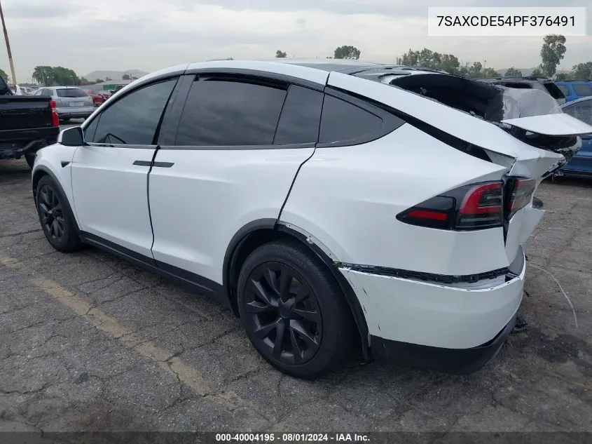 2023 Tesla Model X Dual Motor All-Wheel Drive/Standard Range VIN: 7SAXCDE54PF376491 Lot: 40004195