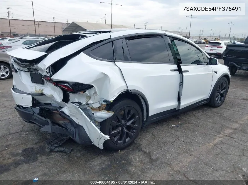 2023 Tesla Model X Dual Motor All-Wheel Drive/Standard Range VIN: 7SAXCDE54PF376491 Lot: 40004195