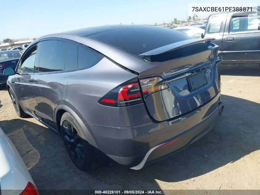 2023 Tesla Model X VIN: 7SAXCBE61PF388871 Lot: 40226101