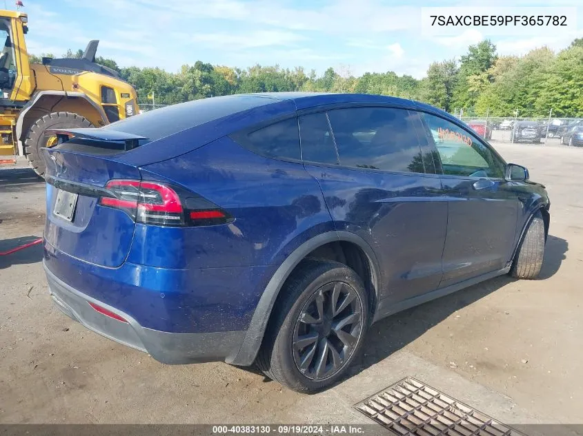 2023 Tesla Model X Dual Motor All-Wheel Drive/Standard Range VIN: 7SAXCBE59PF365782 Lot: 40383130