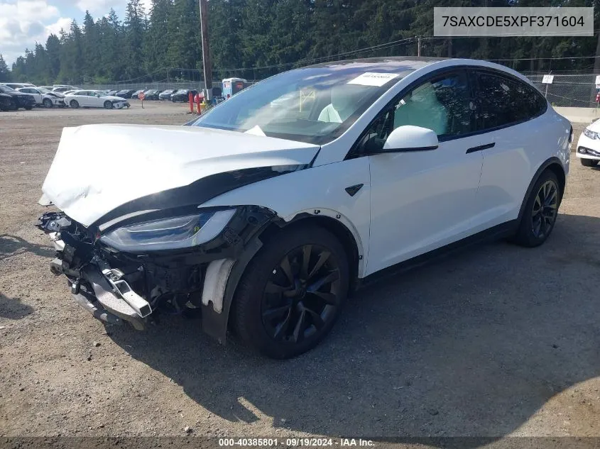 2023 Tesla Model X Dual Motor All-Wheel Drive/Standard Range VIN: 7SAXCDE5XPF371604 Lot: 40385801