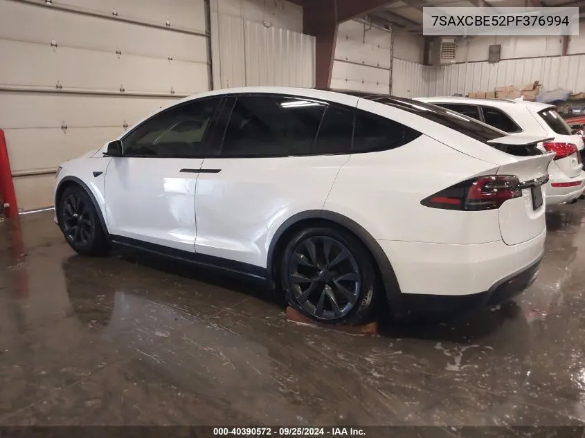 2023 Tesla Model X Dual Motor All-Wheel Drive/Standard Range VIN: 7SAXCBE52PF376994 Lot: 40390572