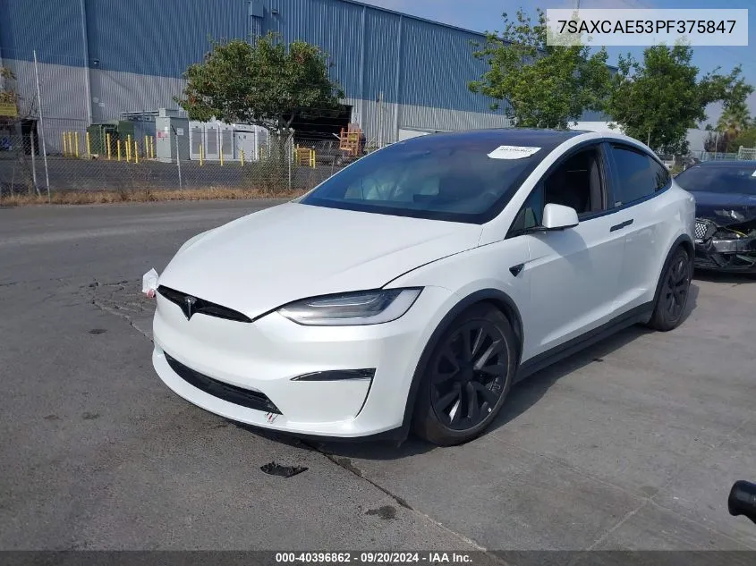 2023 Tesla Model X Dual Motor All-Wheel Drive/Standard Range VIN: 7SAXCAE53PF375847 Lot: 40396862