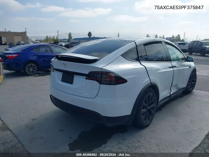 2023 Tesla Model X Dual Motor All-Wheel Drive/Standard Range VIN: 7SAXCAE53PF375847 Lot: 40396862