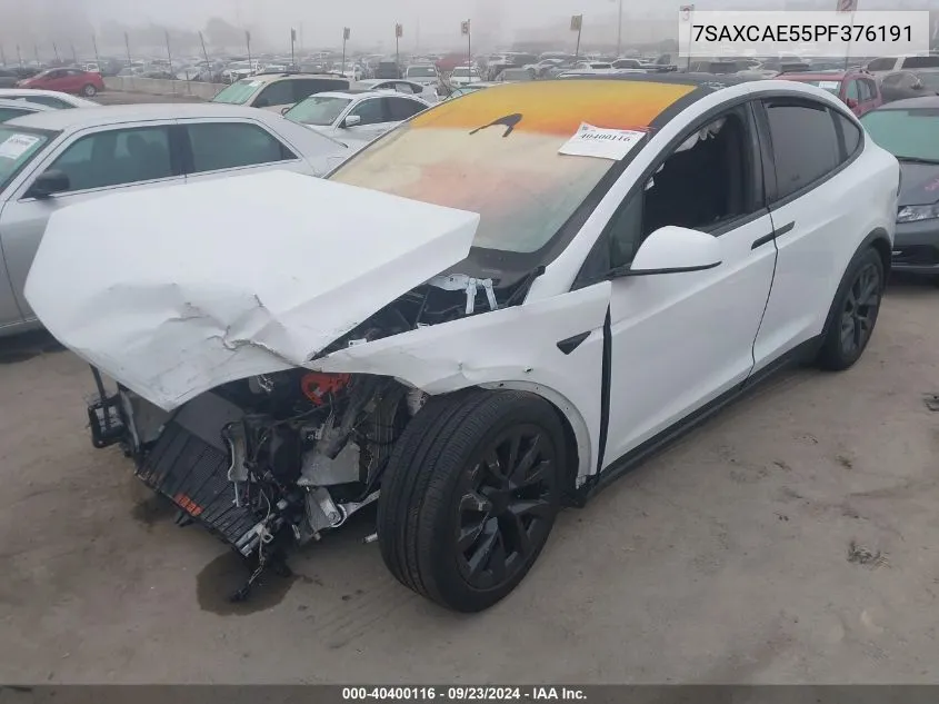 2023 Tesla Model X VIN: 7SAXCAE55PF376191 Lot: 40400116