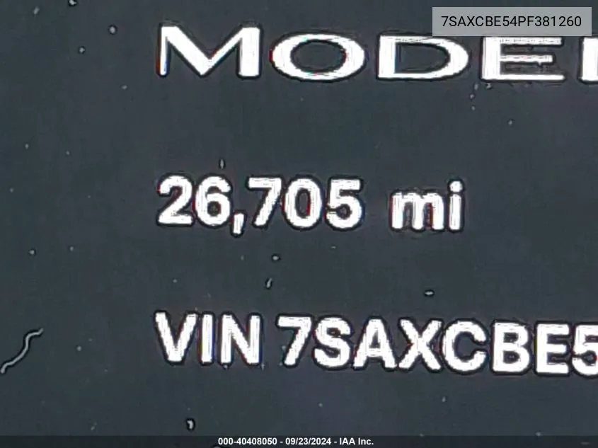 2023 Tesla Model X Dual Motor All-Wheel Drive/Standard Range VIN: 7SAXCBE54PF381260 Lot: 40408050