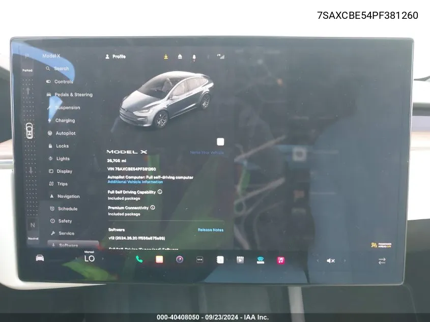 2023 Tesla Model X Dual Motor All-Wheel Drive/Standard Range VIN: 7SAXCBE54PF381260 Lot: 40408050