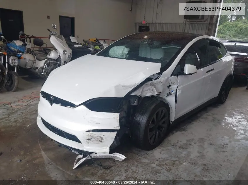 2023 Tesla Model X Dual Motor All-Wheel Drive/Standard Range VIN: 7SAXCBE53PF404379 Lot: 40450549