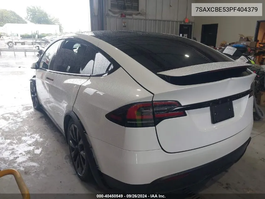 2023 Tesla Model X Dual Motor All-Wheel Drive/Standard Range VIN: 7SAXCBE53PF404379 Lot: 40450549