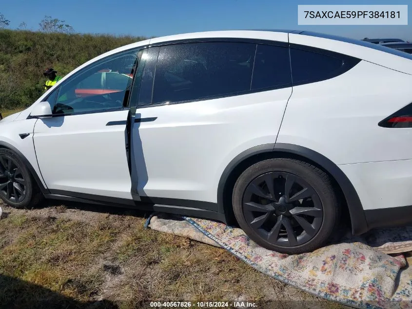 2023 Tesla Model X Dual Motor All-Wheel Drive/Standard Range VIN: 7SAXCAE59PF384181 Lot: 40567826