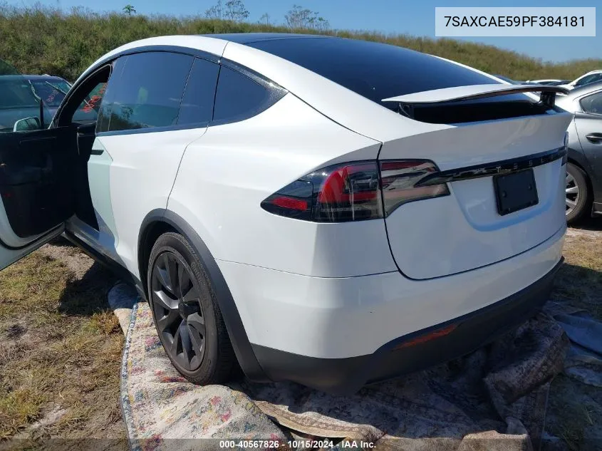 2023 Tesla Model X Dual Motor All-Wheel Drive/Standard Range VIN: 7SAXCAE59PF384181 Lot: 40567826