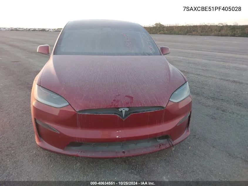 2023 Tesla Model X Dual Motor All-Wheel Drive/Standard Range VIN: 7SAXCBE51PF405028 Lot: 40634551