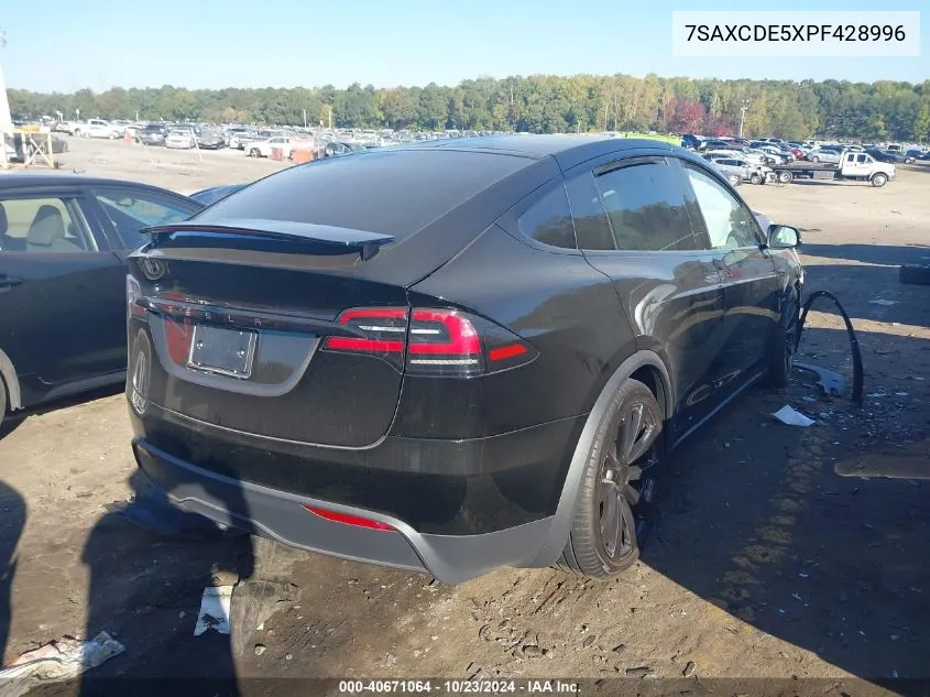 2023 Tesla Model X Dual Motor All-Wheel Drive/Standard Range VIN: 7SAXCDE5XPF428996 Lot: 40671064