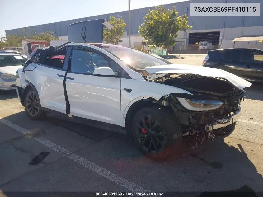 2023 Tesla Model X Plaid Tri Motor All-Wheel Drive VIN: 7SAXCBE69PF410115 Lot: 40681369