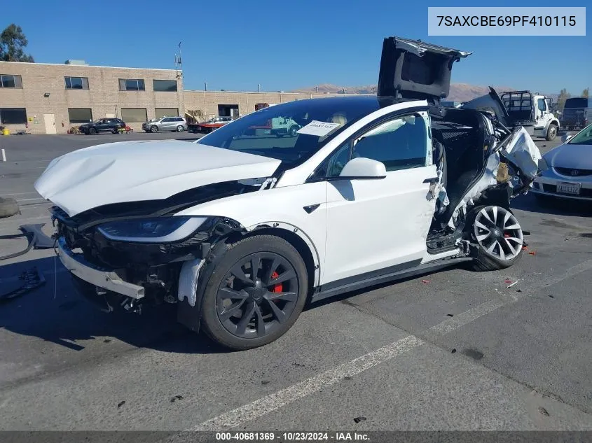 2023 Tesla Model X Plaid Tri Motor All-Wheel Drive VIN: 7SAXCBE69PF410115 Lot: 40681369