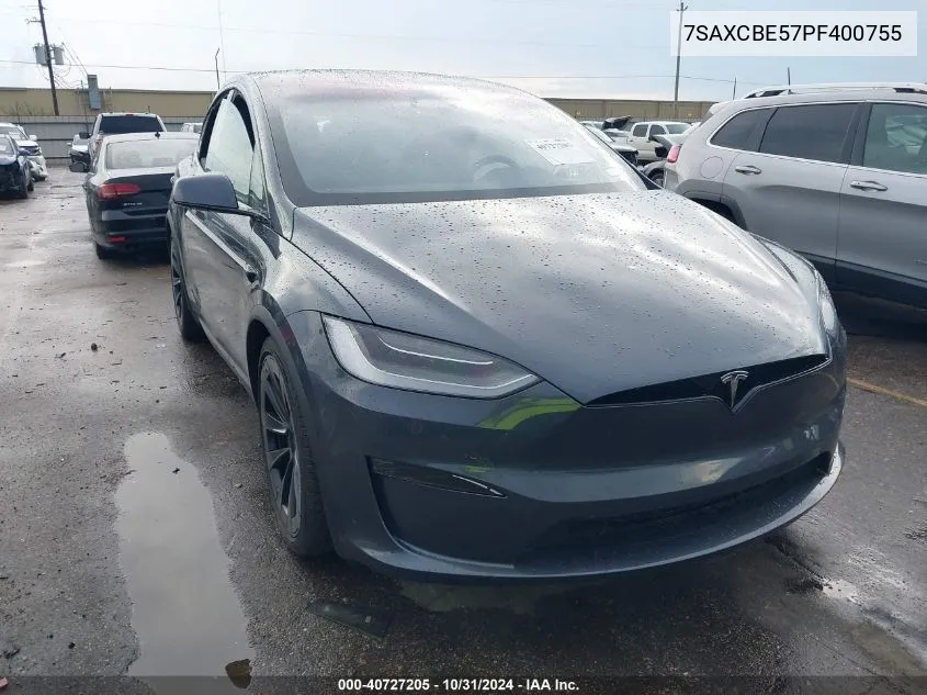 2023 Tesla Model X Dual Motor All-Wheel Drive/Standard Range VIN: 7SAXCBE57PF400755 Lot: 40727205