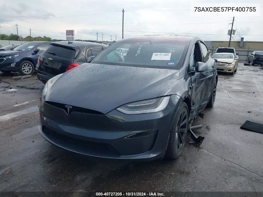 2023 Tesla Model X Dual Motor All-Wheel Drive/Standard Range VIN: 7SAXCBE57PF400755 Lot: 40727205