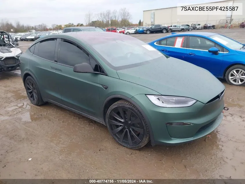 2023 Tesla Model X Dual Motor All-Wheel Drive/Standard Range VIN: 7SAXCBE55PF425587 Lot: 40774755