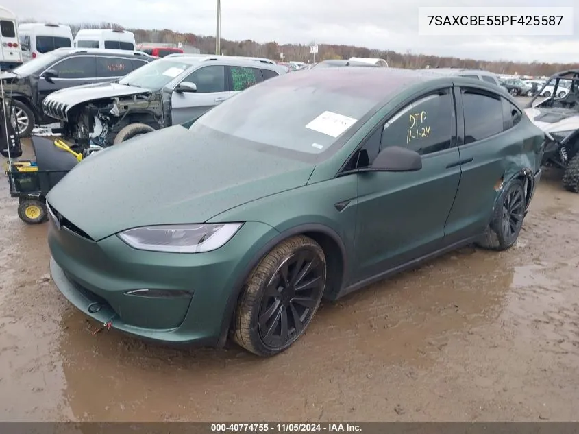 2023 Tesla Model X Dual Motor All-Wheel Drive/Standard Range VIN: 7SAXCBE55PF425587 Lot: 40774755