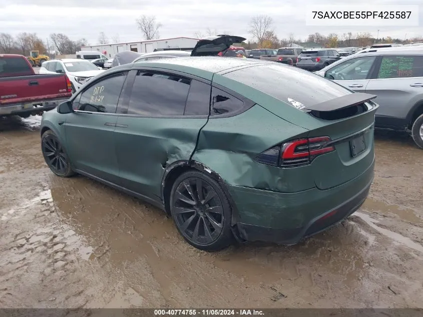 2023 Tesla Model X Dual Motor All-Wheel Drive/Standard Range VIN: 7SAXCBE55PF425587 Lot: 40774755