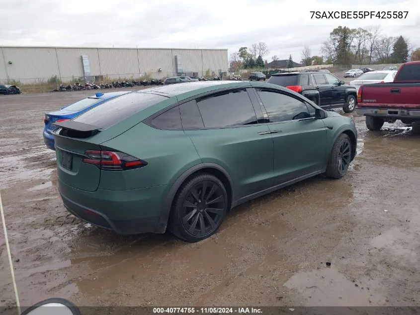 2023 Tesla Model X Dual Motor All-Wheel Drive/Standard Range VIN: 7SAXCBE55PF425587 Lot: 40774755