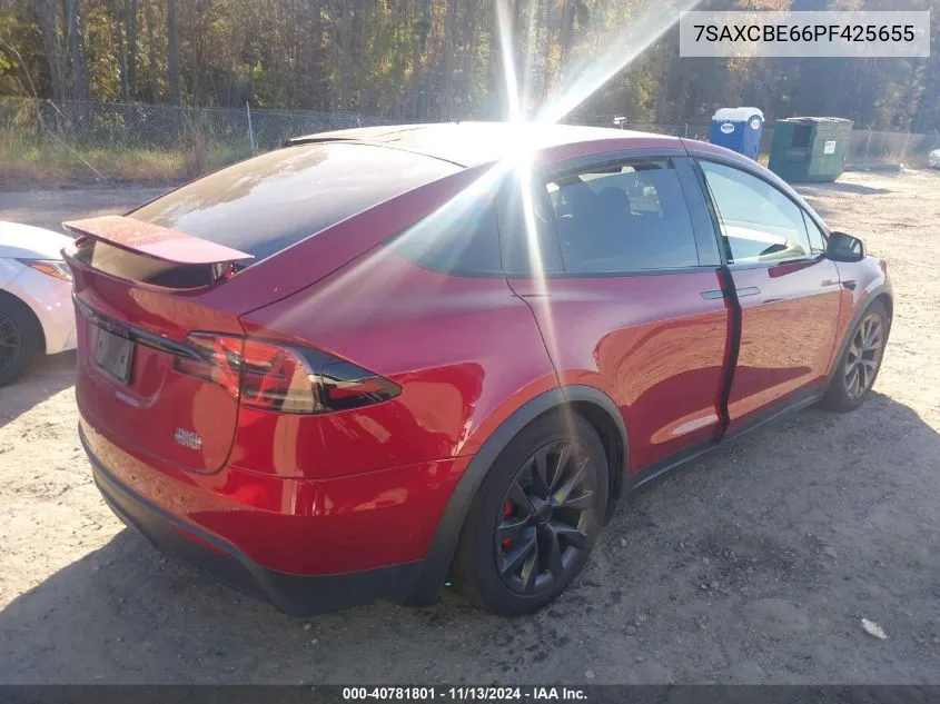 2023 Tesla Model X Plaid Tri Motor All-Wheel Drive VIN: 7SAXCBE66PF425655 Lot: 40781801